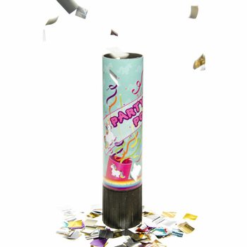 PARTY CONFETTI SHOOTER - UNICORN - IN DISPLAY (48 pcs)