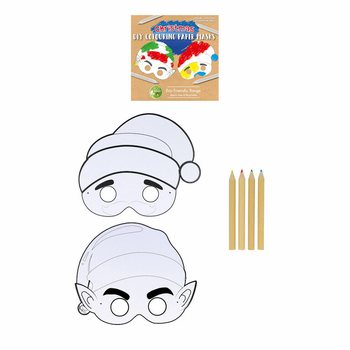 ECO FRIENDLY Color Your Own Christmas Mask with 4 Pencils (12 pcs)