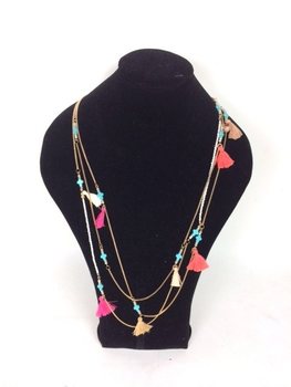 Ibiza Style Necklace with Tassels and Crosses (1 pc)