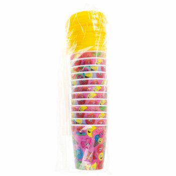 Drinking Cup / Slush Cup with Straw &ndash; Smiley, 250ml (12 pcs)