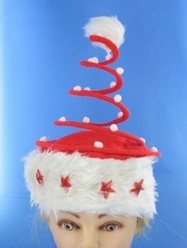 BULK DEAL - LUXURY SPIRAL SANTA HAT LIGHT-UP STAR (120 pcs)