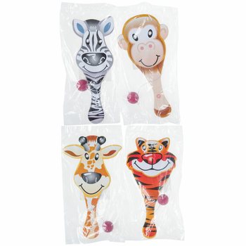 PADDLE BAT BALL GAME HAPPY ANIMALS (24 pcs)