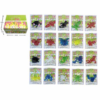 STICKY ANIMALS - LARGE STICKY SCARY FIGURES IN DISPLAY (60 pcs.)
