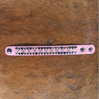 Ibiza Bracelet Pink with Studs & Rhinestones (1 pc)