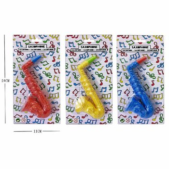 Saxophone Toy - 16 cm - Mixed Colors - Carded (12 pcs)