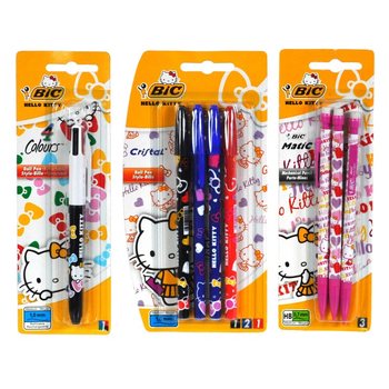 ASSORTED HELLO KITTY BIC PENS ON CARD (12st.)