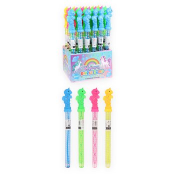 LARGE UNICORN BUBBLE WAND 35 CM IN DISPLAY (24 pcs)