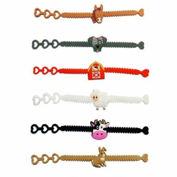 Farm Animal Silicone Kids Bracelets (12 pcs)