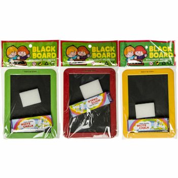 CHALKBOARD WITH SPONGE AND CHALK - MIXED COLORS (12 pcs.)