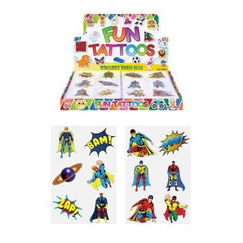 Fun Temporary Tattoos – Super Hero Design (96 pcs)