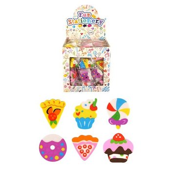 SWEET CANDY NOVELTY ERASERS IN DISPLAY (180 pcs)