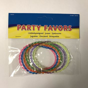 6 Pieces OF SHAPE RIBBEL BRACELETS WITH FELLE COLORS (12pcs)