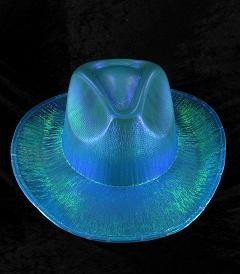 GLITTER COWBOY HAT - BLUE (6 pcs)