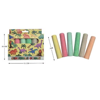 6-Piece Large Sidewalk Chalk - Dinosaur Model (12 Packs)