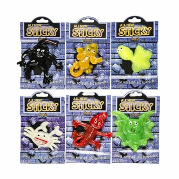 STICKY ANIMALS - LARGE STICKY SCARY FIGURES IN DISPLAY (60 pcs.)