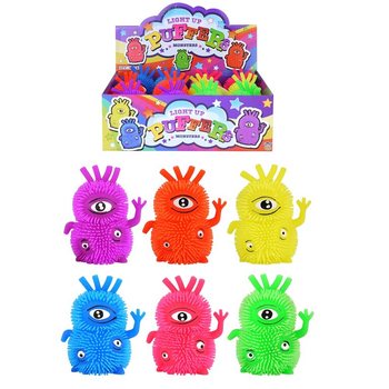 LIGHT-UP PUFFER MONSTERS WITH 3 EYES IN DISPLAY (12 pcs)