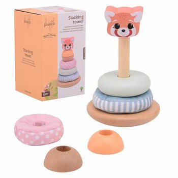 JOUECO Wooden Stacking Tower with Soft Rings