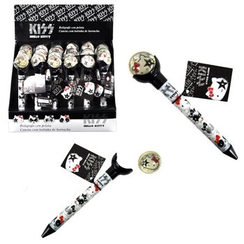 HELLO KITTY - 2 IN 1 BOUNCY BALL & BALLPOINT PEN - BLACK (24 pcs)