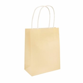 PAPER BAG WITH HANDLES - 14x21x7cm - Color: IVORY (24 pcs)