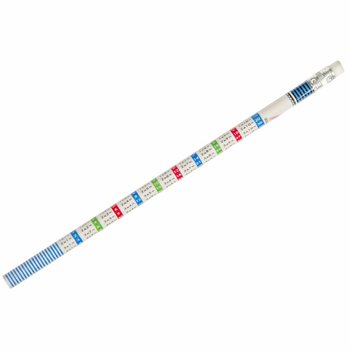 Multiplication Tables Math Pencil with Eraser (Pack of 12)
