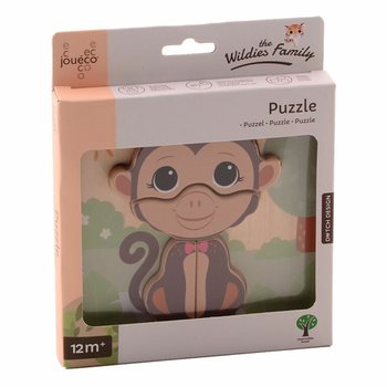 JOUECO - THE WILDIES FAMILY MIX WOODEN PUZZLES - Suitable for children from: 12 Months (12 pieces)