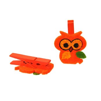 6-Piece Decorative Mini Pegs - Model: Owl (24 sets)