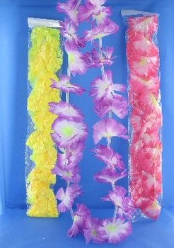 HAWAIIAN LEIS FLOWER NECKLACES (12 pcs)