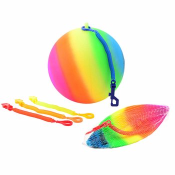 RAINBOW BALL WITH CORD / BUNGEE BALL &Oslash;23 Cm (36 pcs.)