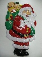 LARGE DECORATIVE SIGN - SANTA CLAUS WITH GIFT BAG (2 pcs)