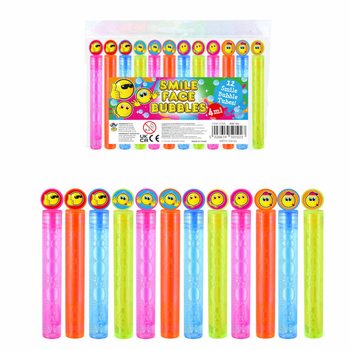 Colored Smiley Bubble Wand Toys (1 Pack of 12 pcs)