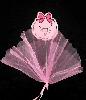 Fabric Decorative Pick - Baby Pink (12 pcs)