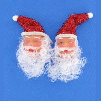Small Santa Claus Heads, Set of 2 (12 sets)