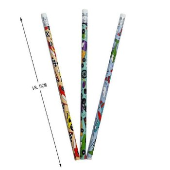 VEHICLE PENCIL WITH ERASER (12 pcs)