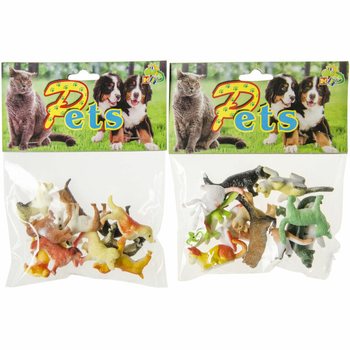 12-Piece Dog & Cat Play Figures Set