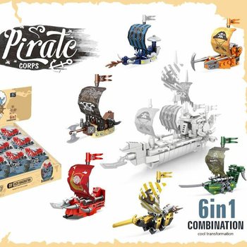 Pirate Ship Building Bricks in Surprise Sphere - Display (12 pcs)