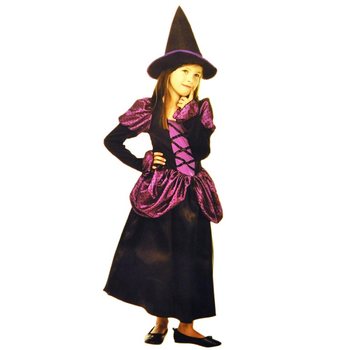 WITCHES COSTUME BLACK / PURPLE FOR CHILDREN - SIZE M