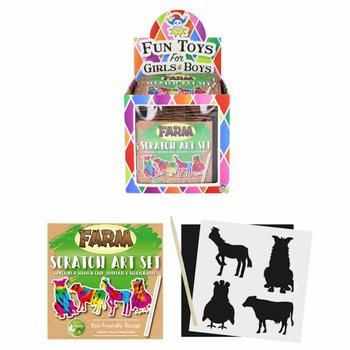 ECO FRIENDLY - MAGIC COLORS SCRATCH ART PAPER - FARM ANIMALS IN DISPLAY (108 pcs)