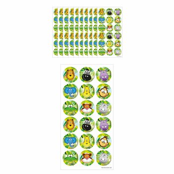 FUN STICKERS – JUNGLE 18 STICKERS PER SHEET (10 pcs)