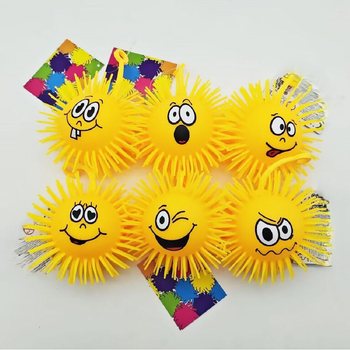 PUFFER BALL WITH EMOTION FACE - 10CM - IN DISPLAY (12pcs.)