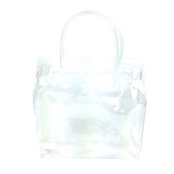 Luxury Transparent Block Bottom Packaging Bag with Sturdy Handle 18.5x18cm (25 pcs)
