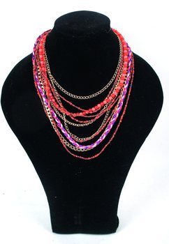 Ibiza Style Necklace Red/Purple (1 pc)