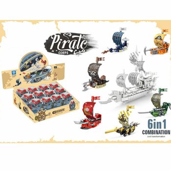 Pirate Ship Building Bricks in Surprise Sphere - Display (12 pcs)
