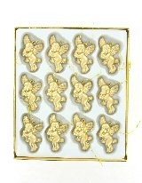 12 Golden Christmas Angels in Box