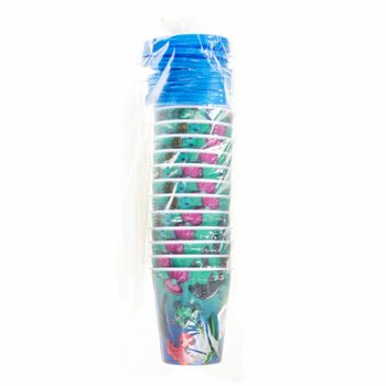 DRINKING CUP / ICE CREAM CUP WITH STRAW &ndash; SEA LIFE (12 pcs)