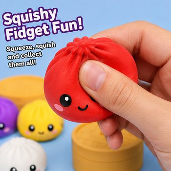 RAGE - Squishy SUGAR EDITION Bun Dumplings LARGE (8.5 x 8.5 x 4.8 cm) - Viral 2026 Fidget Toy (12 pcs)
