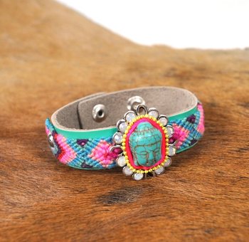 Ibiza Bracelet Silver Green Buddha (1 pc.)