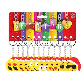 CHRISTMAS SMILLEY KEYRINGS (12pcs.)