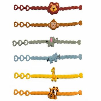 Jungle Animals Silicone Kids Bracelets (12 pcs)