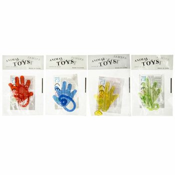 STICKY TOY HAND ON STRING - MIXED COLORS (48 pcs)