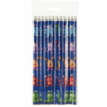 Monster Pencils with Eraser (12 pcs)